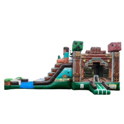 XL Pixel Gamer Bounce House with Dual Slides