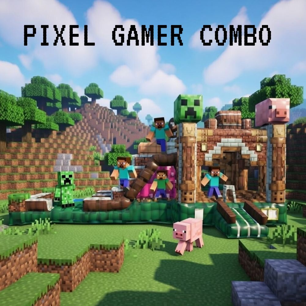 MINECRAFT GAMER BOUNCE HOUSE WITH SLIDE