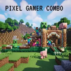 XL Pixel Gamer Bounce House with Dual Slides