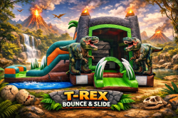 T-REX Bounce house w/slide  WET/DRY