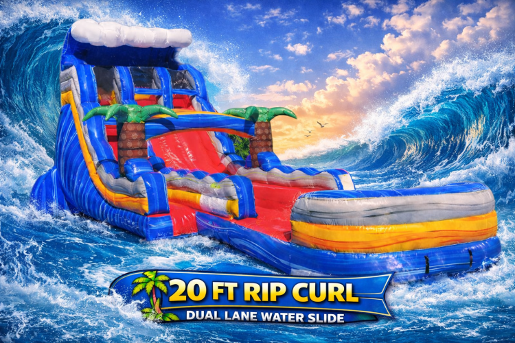 20ft Rip curl dual lane water slide
