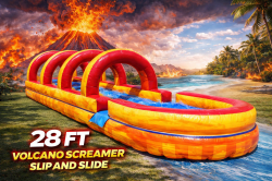 28ft Volcano Screamer Slip and Slide w/pool