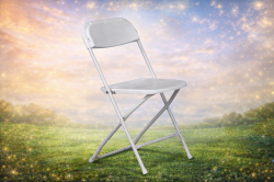 White folding chairs